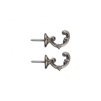 Living room discount luxury hardware antique small metal steel double curtain hooks