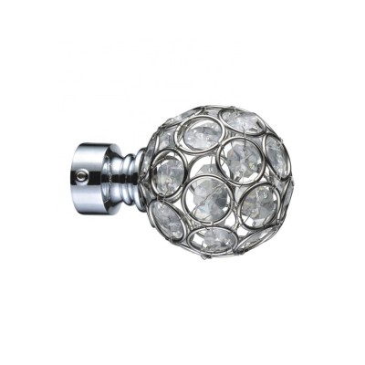 Hot sale round glass curtain rod finials for rods